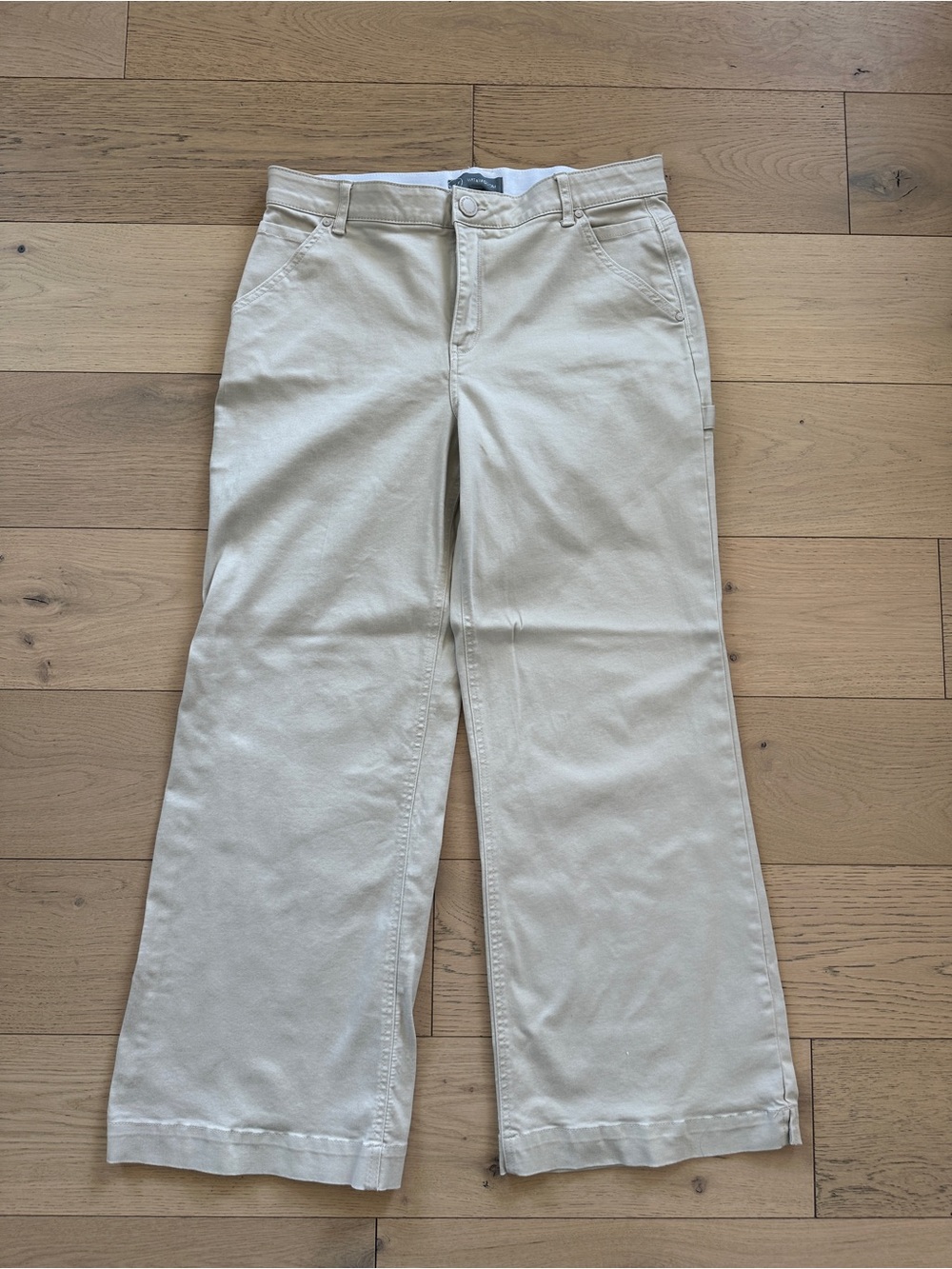 Wit & Wisdom Wide-Leg Carpenter Pants in Light Cream